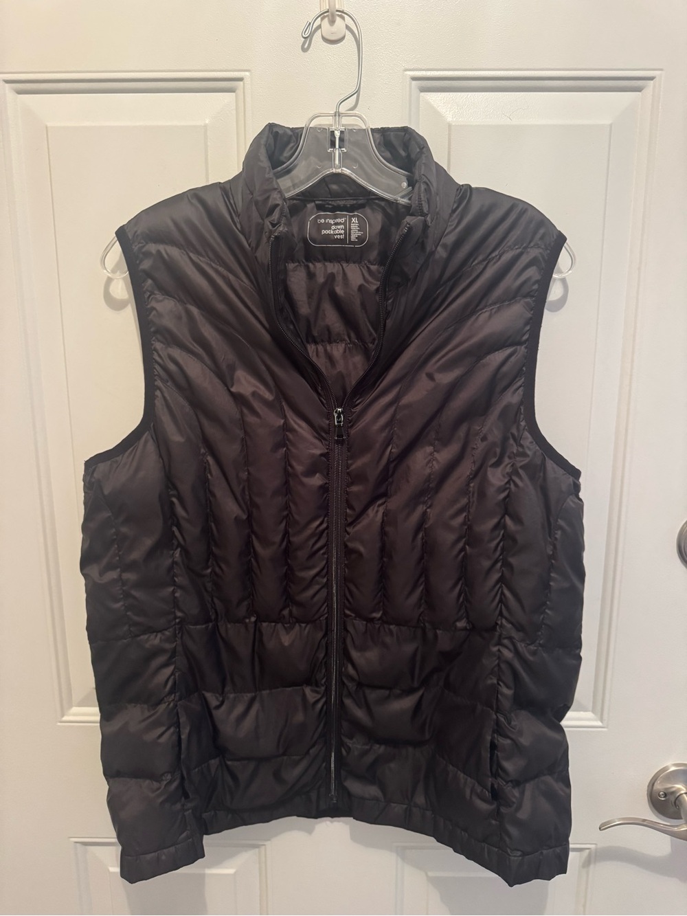 Be Inspired Black Quilted Puffer Vest-XL